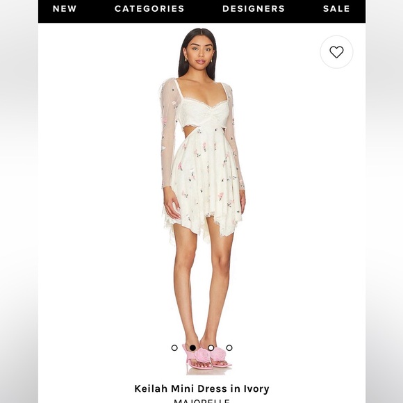 Revolve white dress - flower details - Picture 2 of 5